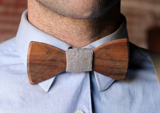 Floyd Wooden Bow Tie by Two Guys Bow Ties
