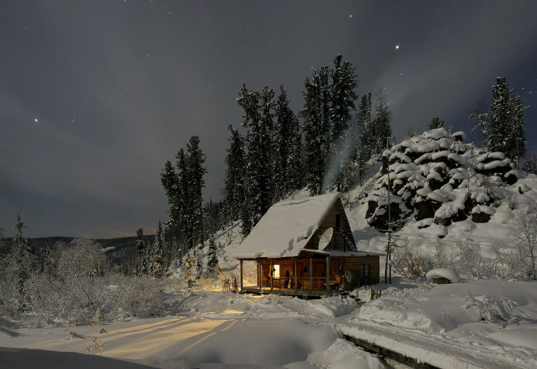 Forest Lodge in Siberia by Vasin Valery
