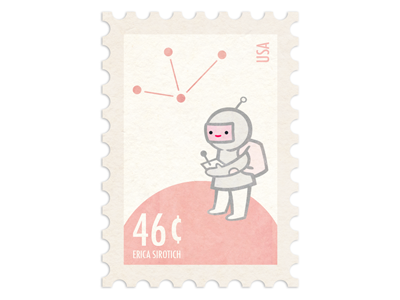 Spaceboy Stamp by Erica Sirotich