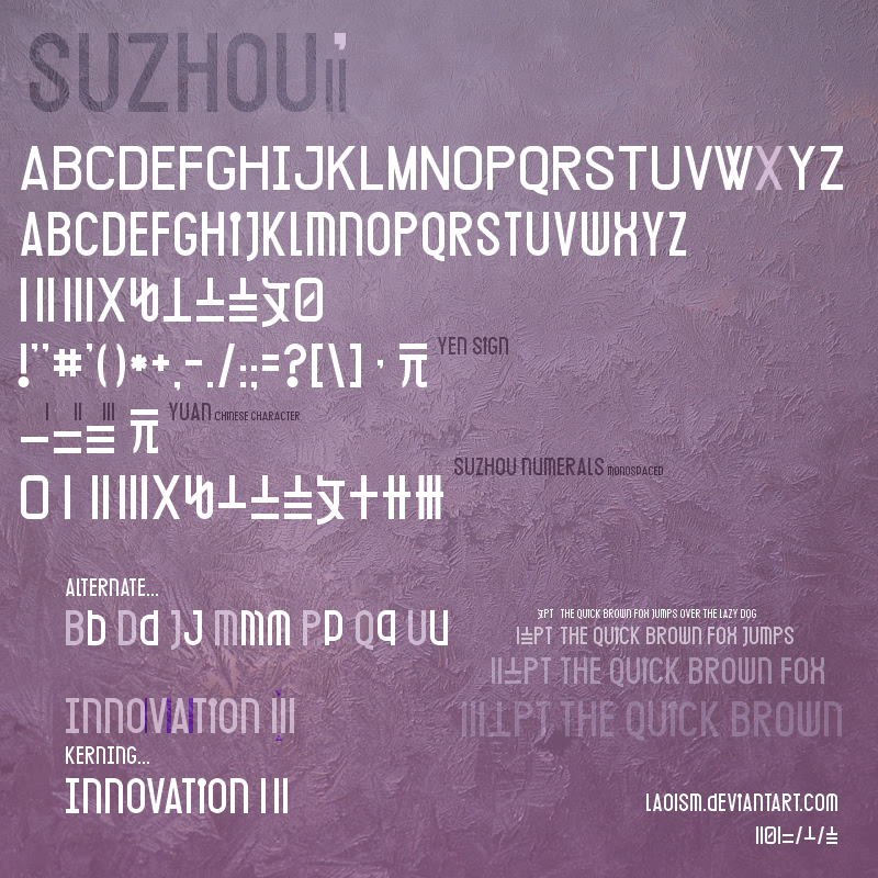Suzhou2 numerals font by Laoism