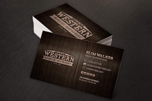 Wood BBQ Business Cards